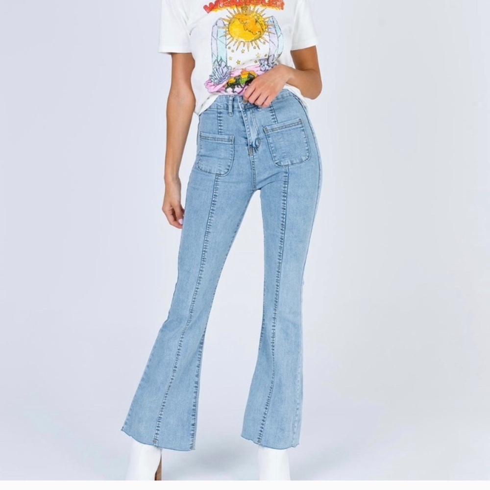 Princess Polly Hight Waist Flare Jeans